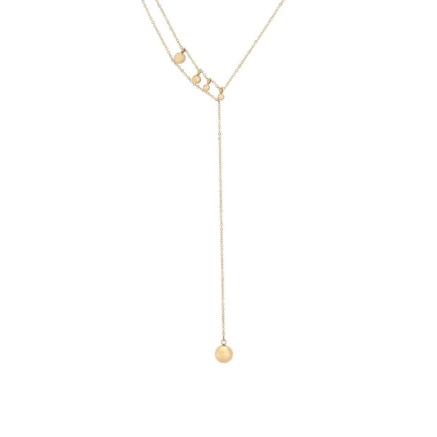 Collier en acier long avec boules