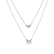 Collier double en acier avec billes de perles
