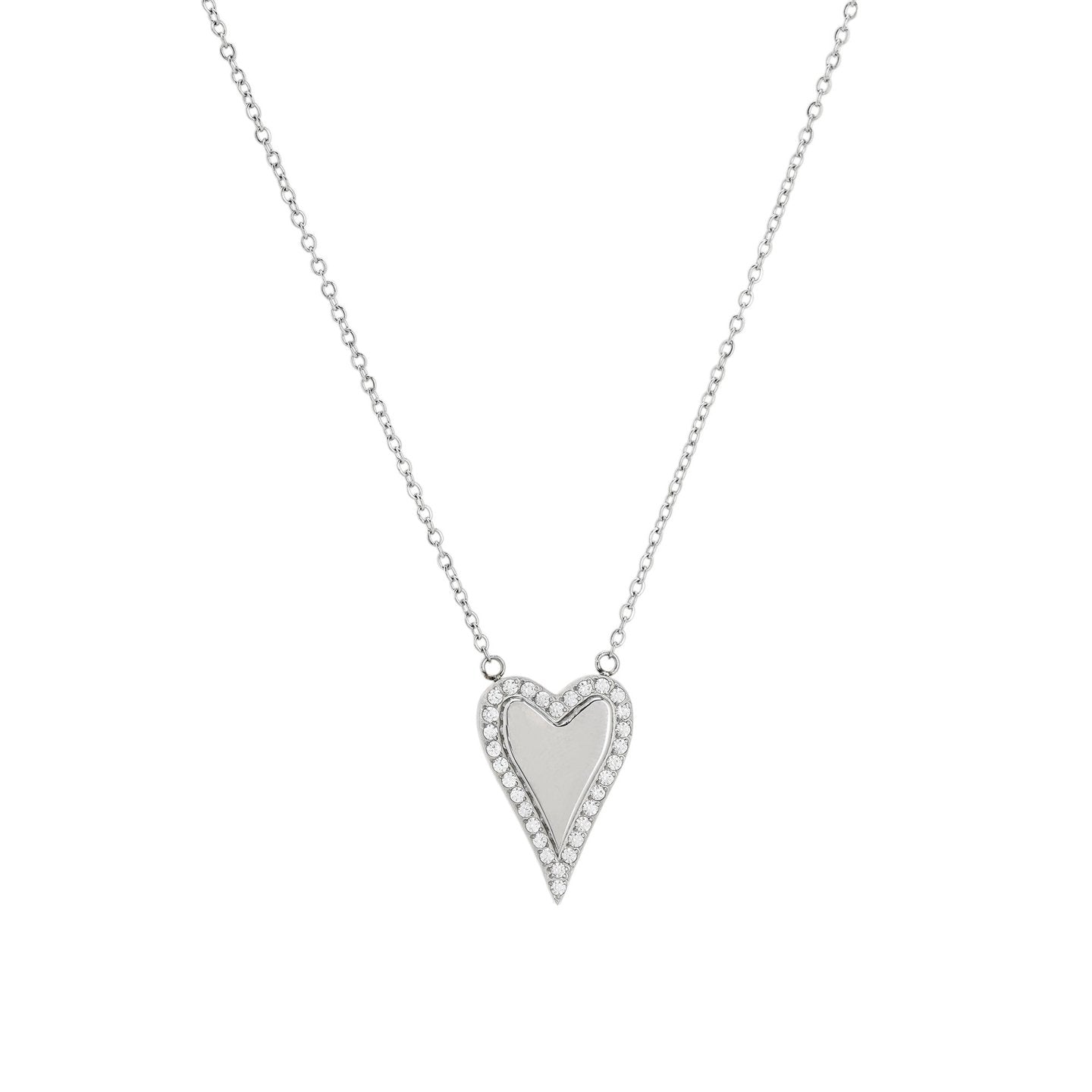 Collier en acier coeur subtil
