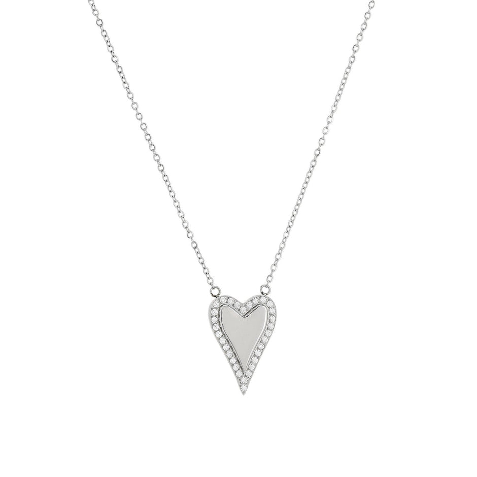 Collier en acier coeur subtil