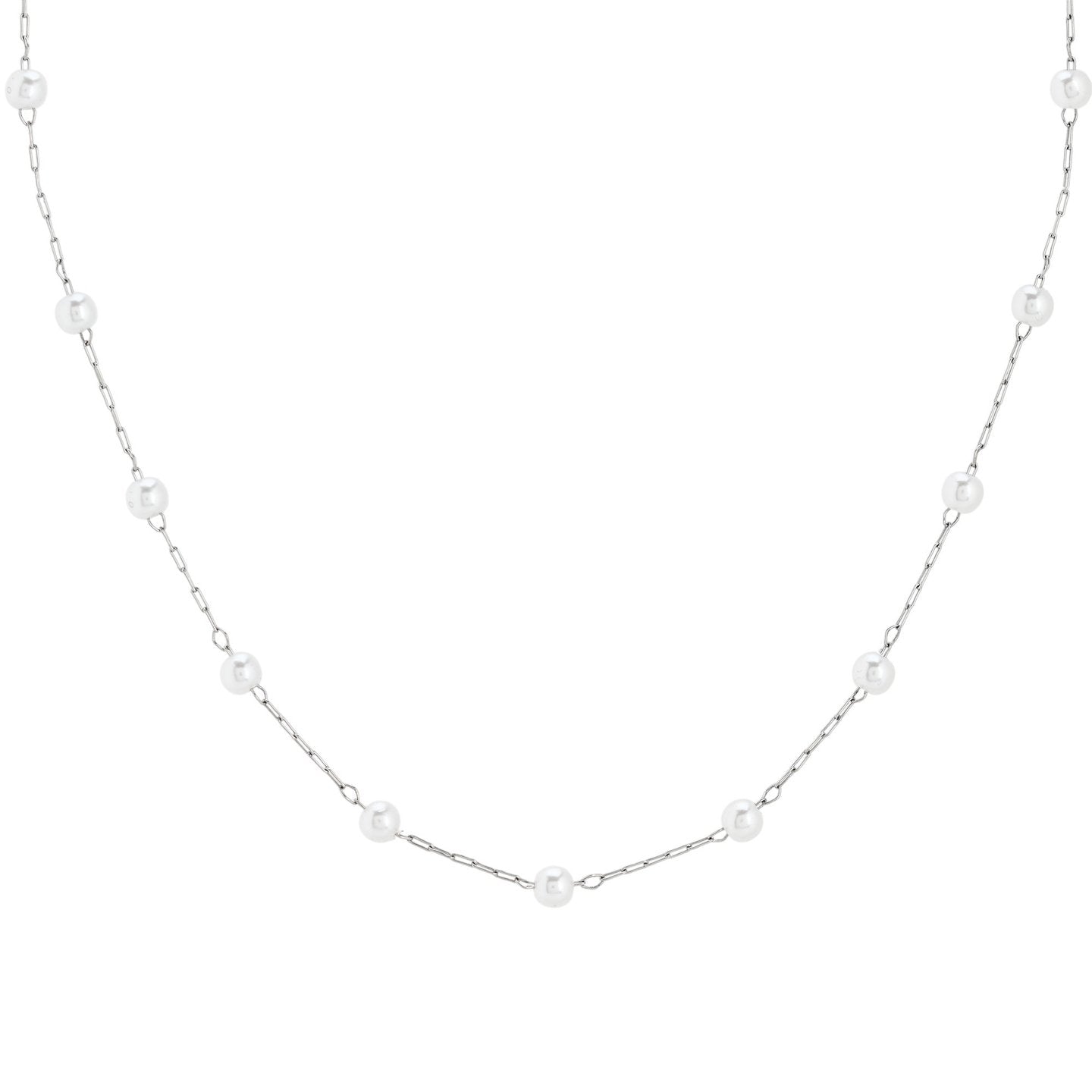 Collier en acier avec petites perles