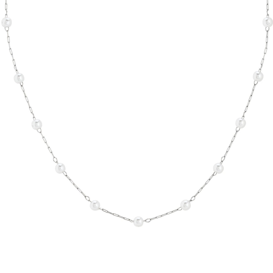Collier en acier avec petites perles