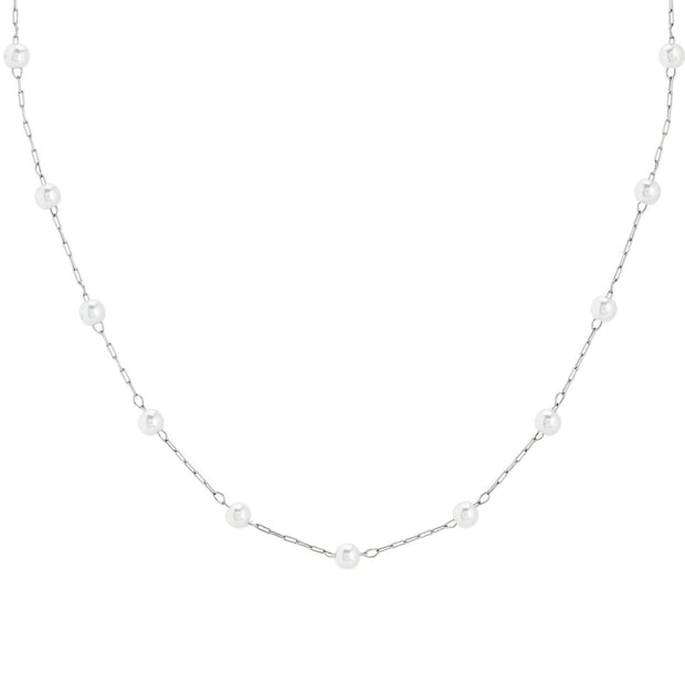Collier en acier avec petites perles