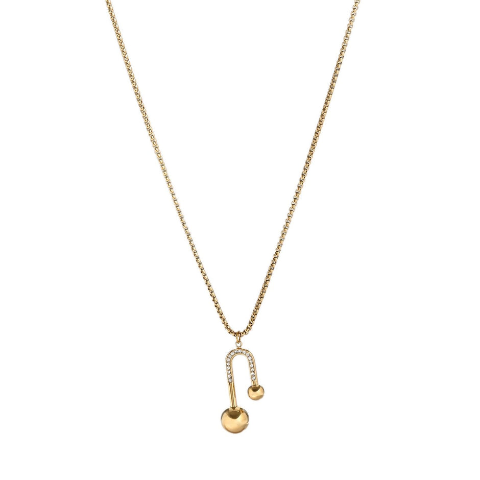 Collier en acier en forme géométrique