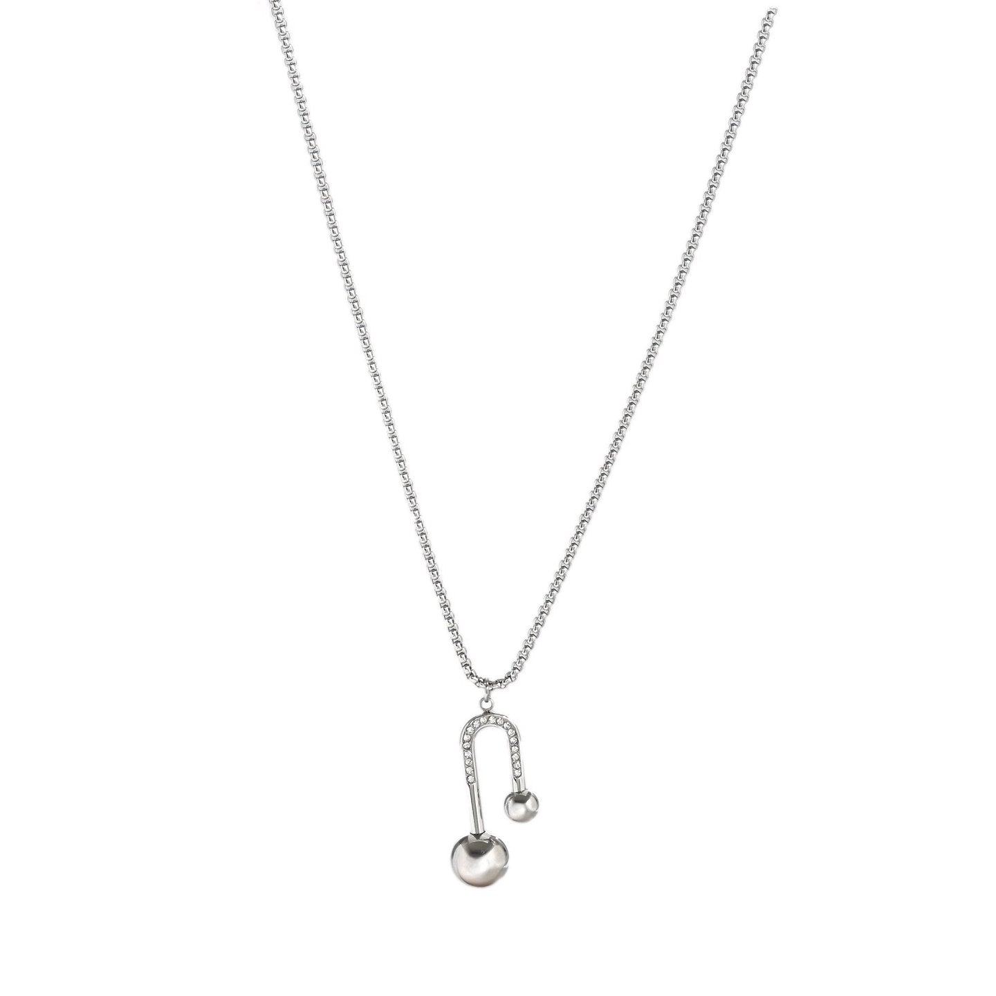 Collier en acier en forme géométrique
