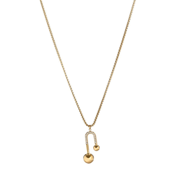 Collier en acier en forme géométrique