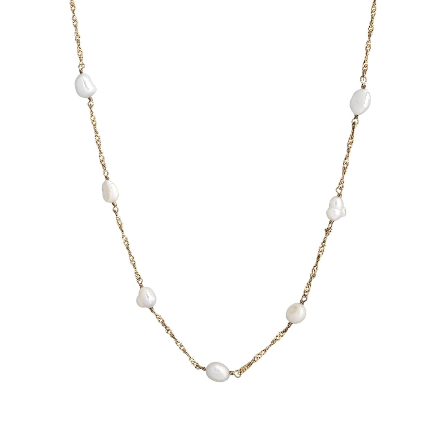 Collier en acier mince perles