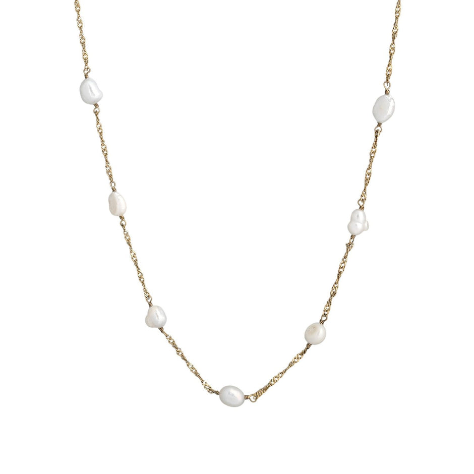 Collier en acier mince perles