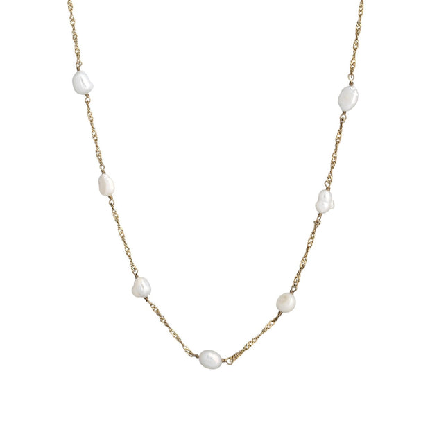 Collier en acier mince perles