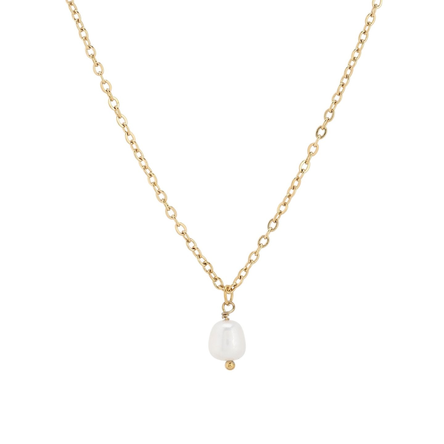 Collier acier tricoté de base perle