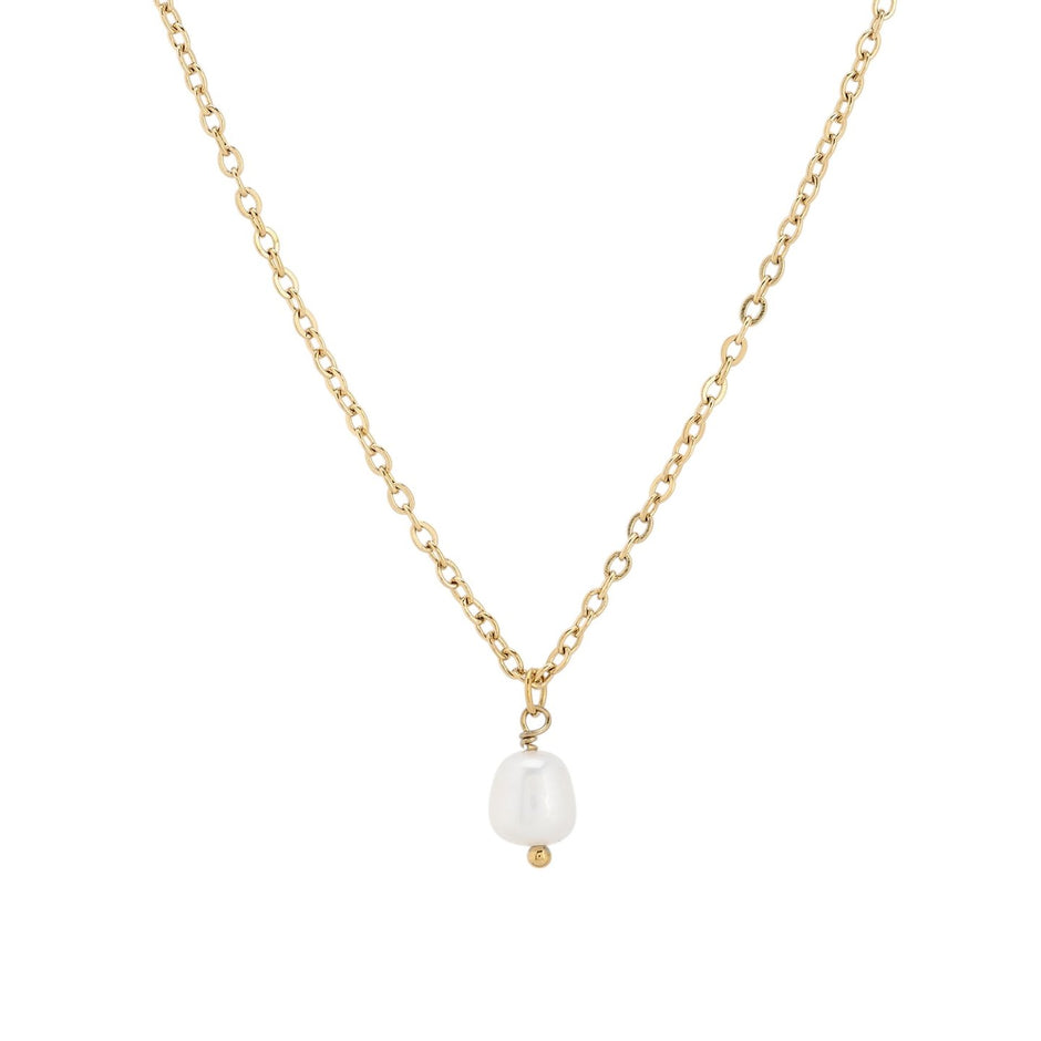 Collier acier tricoté de base perle