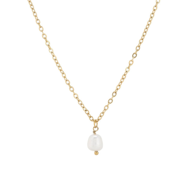 Collier acier tricoté de base perle