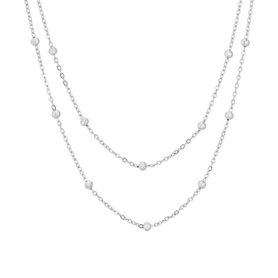 Collier double en acier à pois