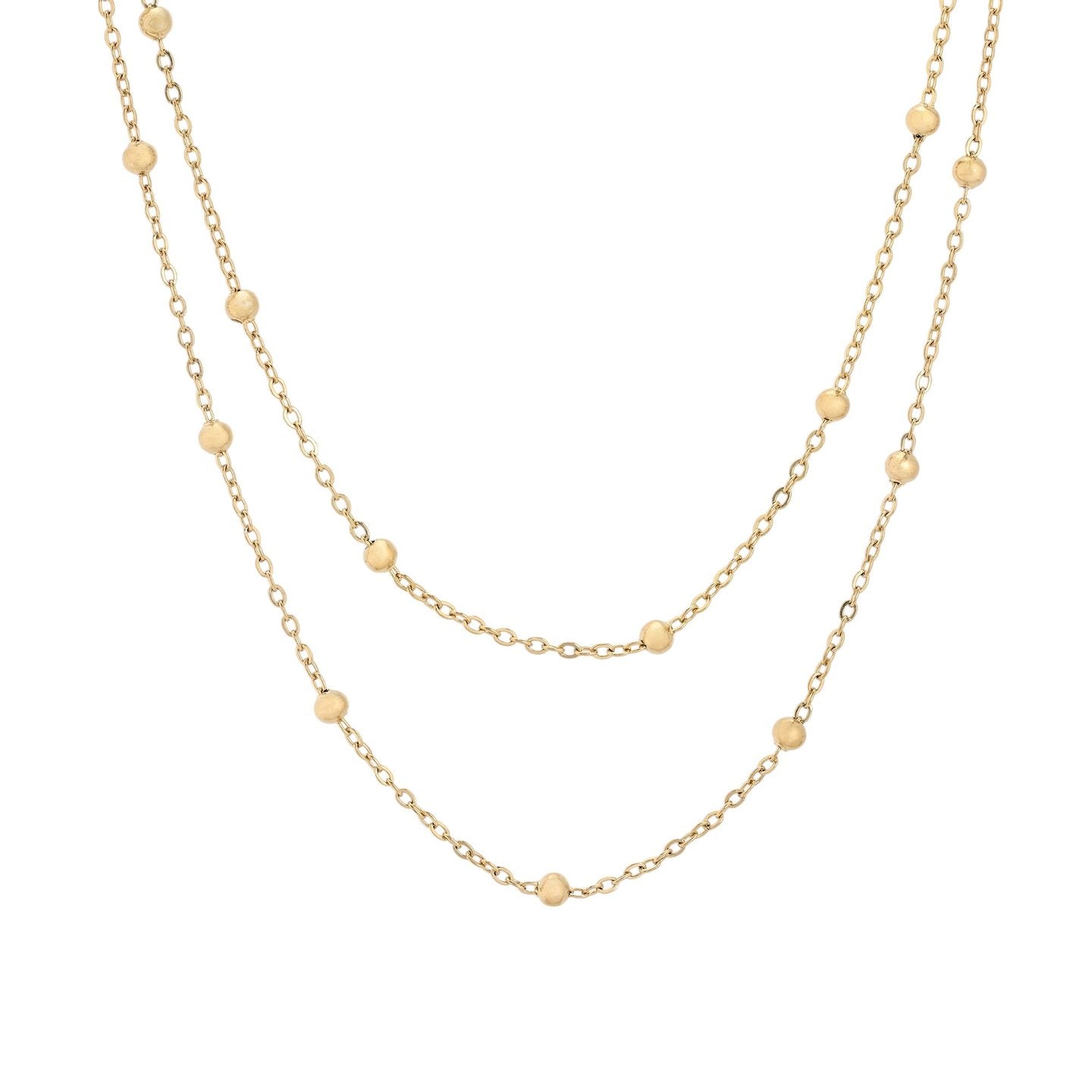 Collier double en acier à pois