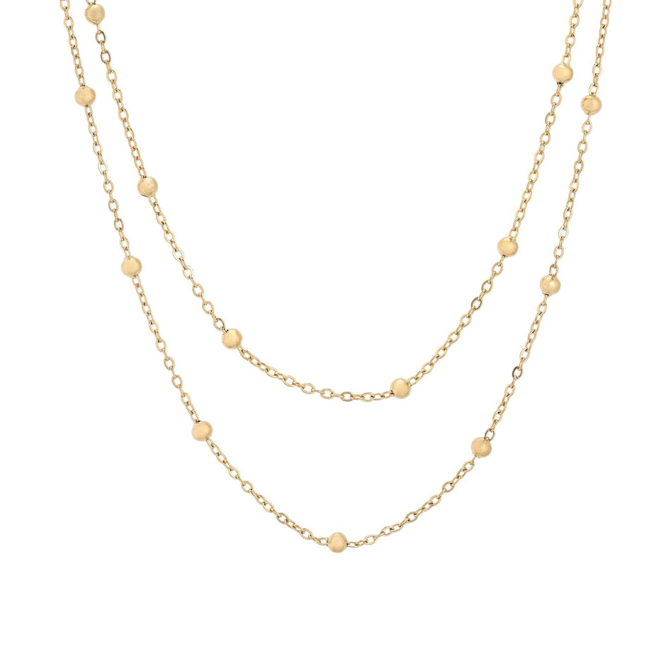 Collier double en acier à pois
