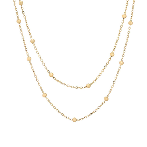 Collier double en acier à pois
