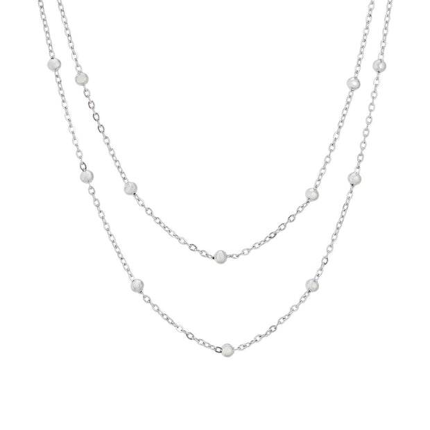 Collier double en acier à pois