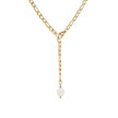 Collier long acier tricoté de base perle