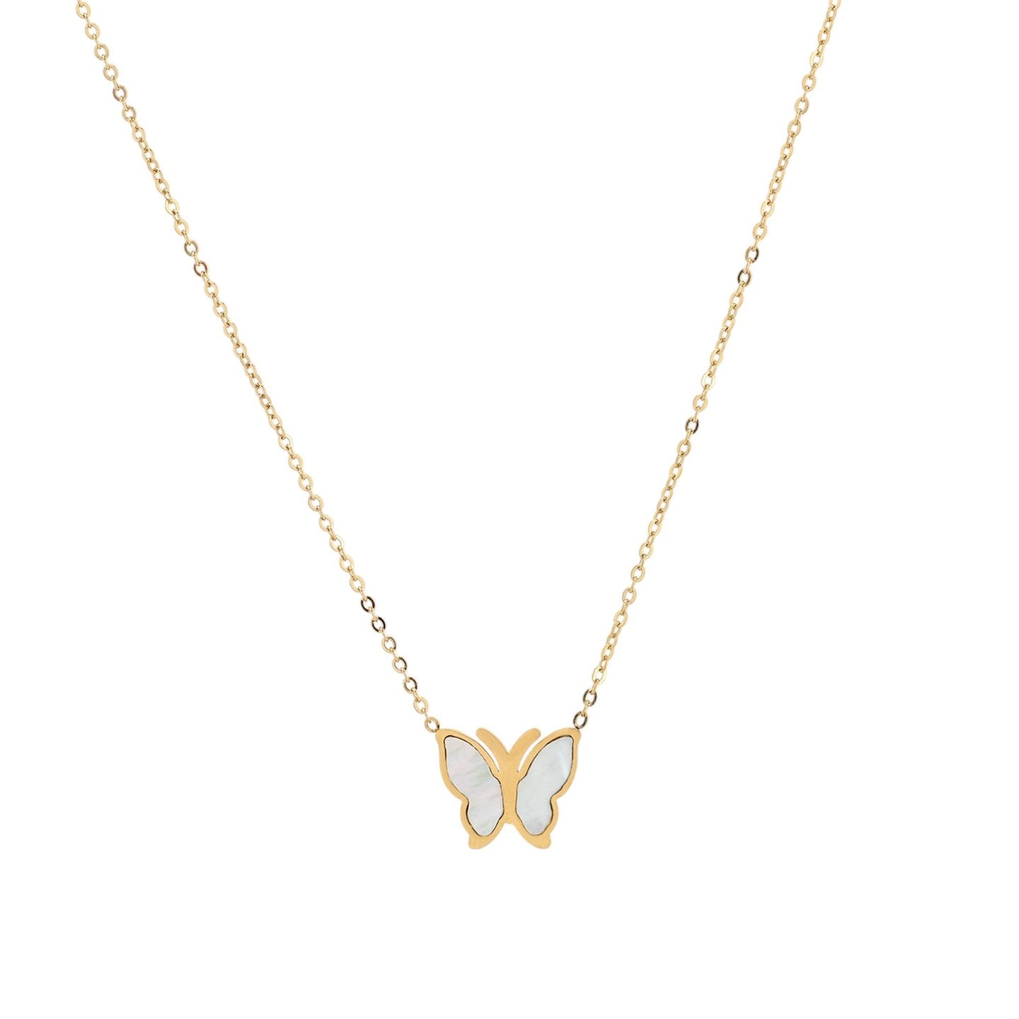 Collier en acier de base papillon