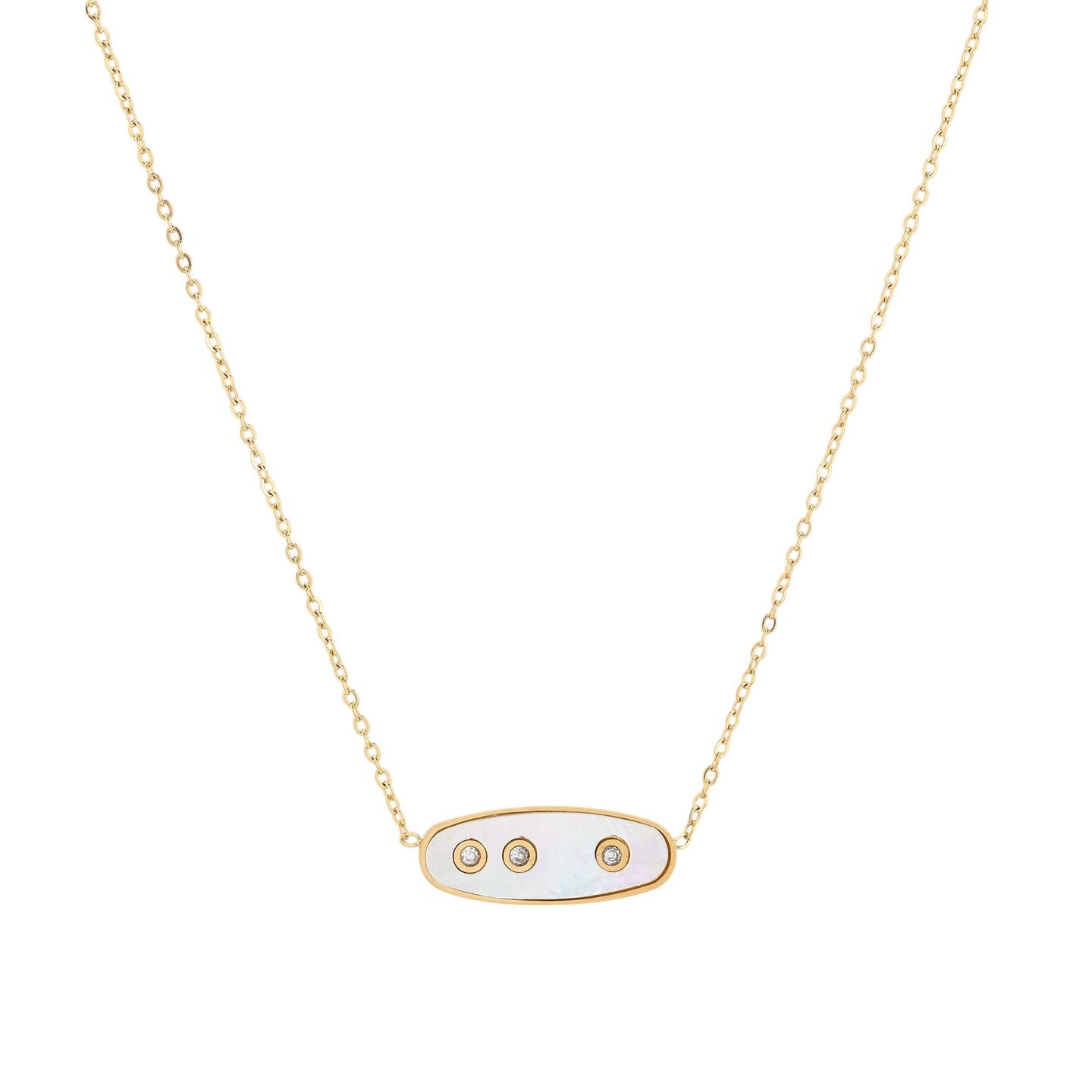 Collier en acier trois brilliantes