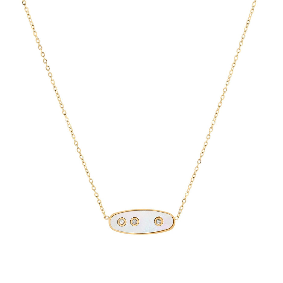 Collier en acier trois brilliantes