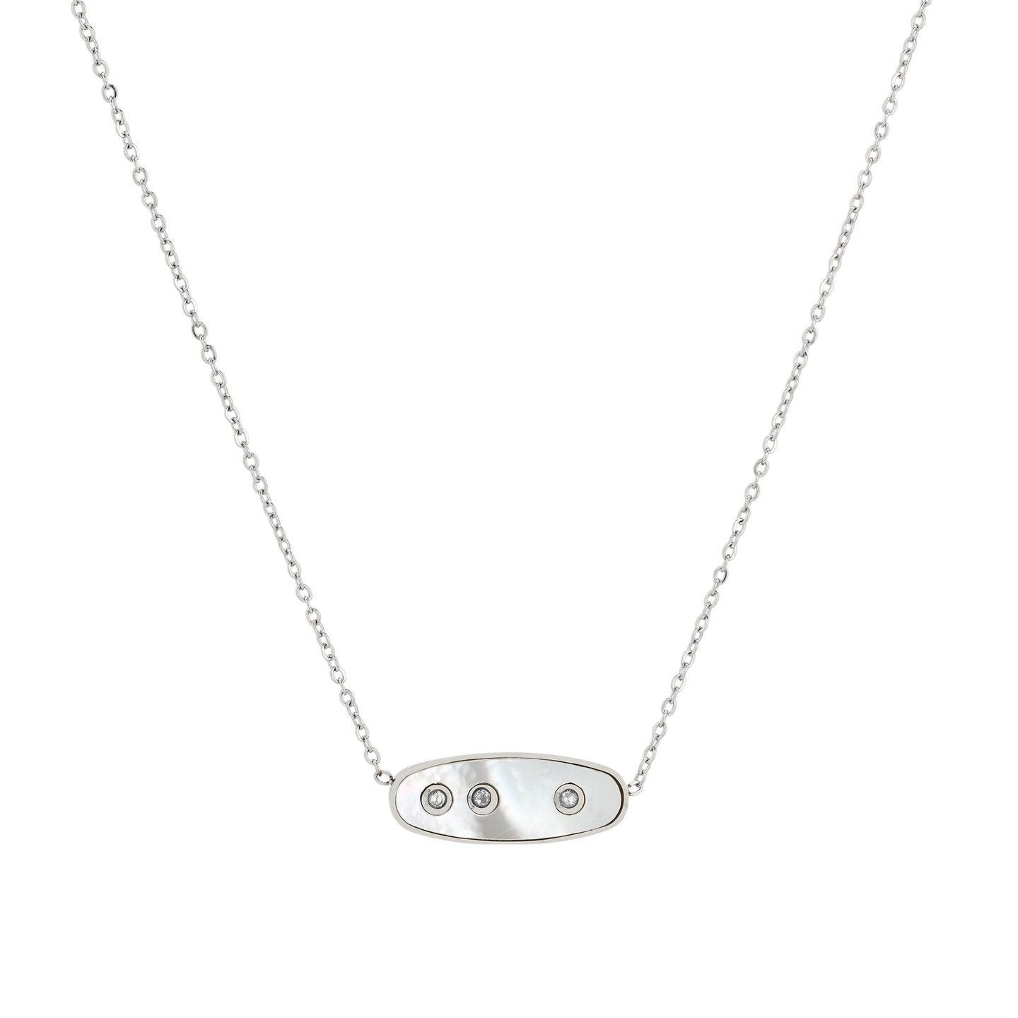 Collier en acier trois brilliantes