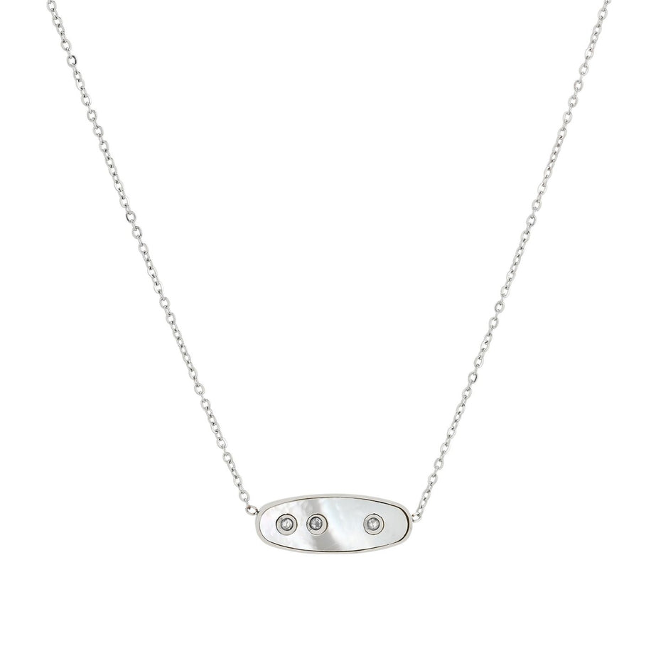 Collier en acier trois brilliantes