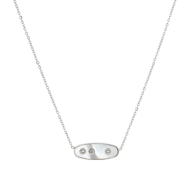 Collier en acier trois brilliantes
