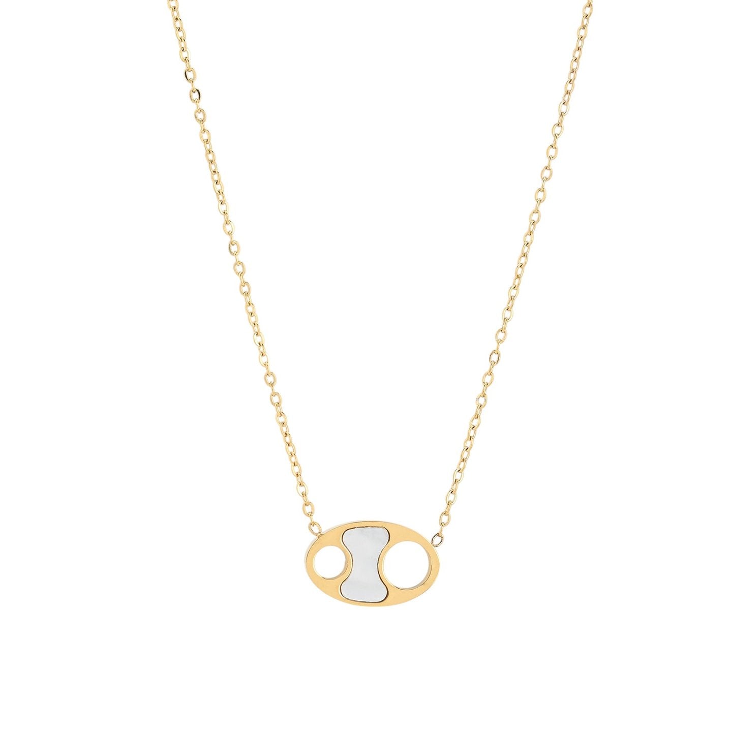 Collier en acier avec nacre