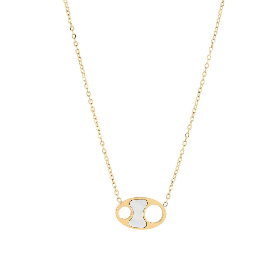 Collier en acier avec nacre