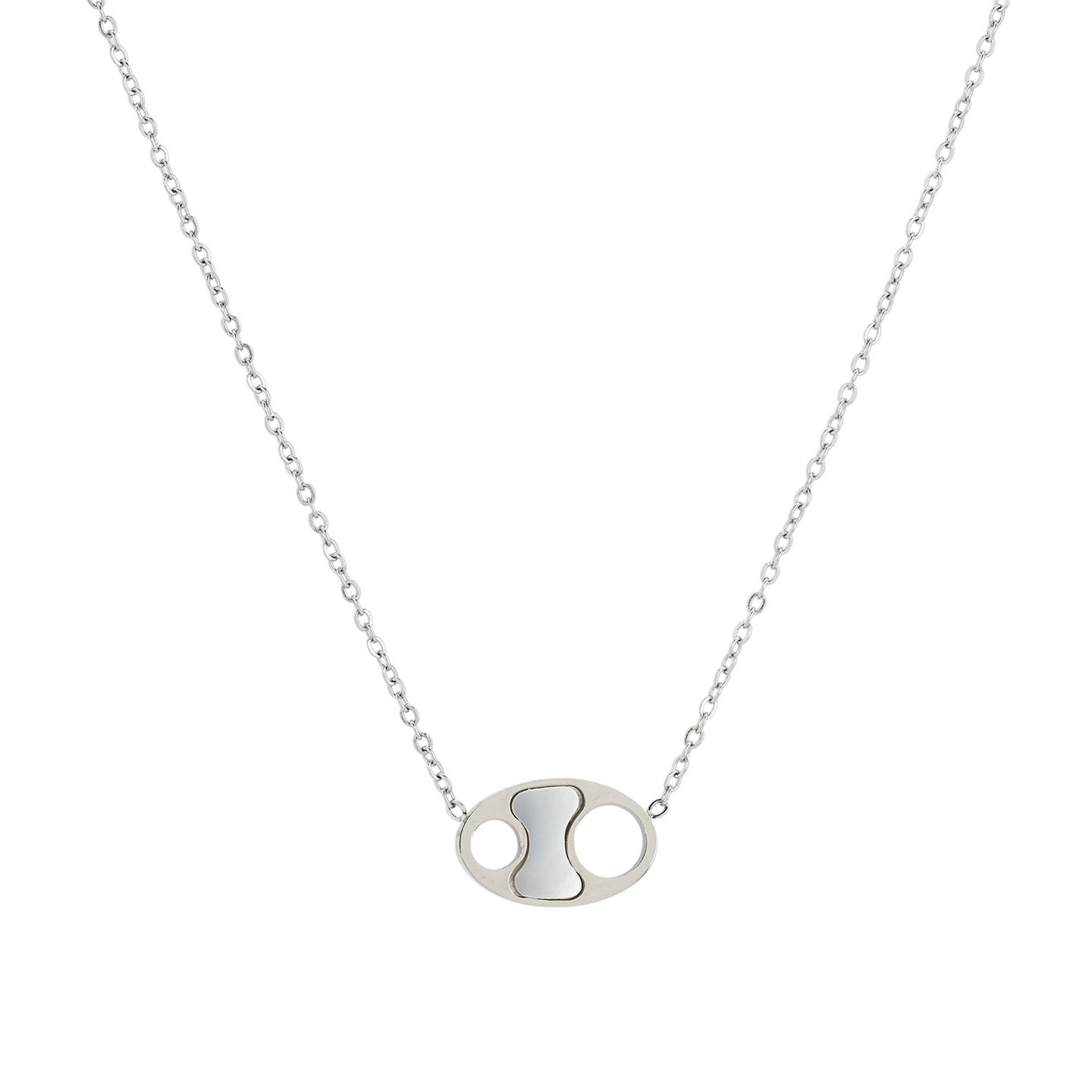 Collier en acier avec nacre