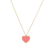 Collier en acier cœur rose