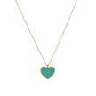 Collier en acier cœur vert