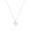 Collier en acier trèfle blanche