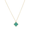 Collier en acier trèfle vert