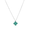 Collier en acier trèfle vert