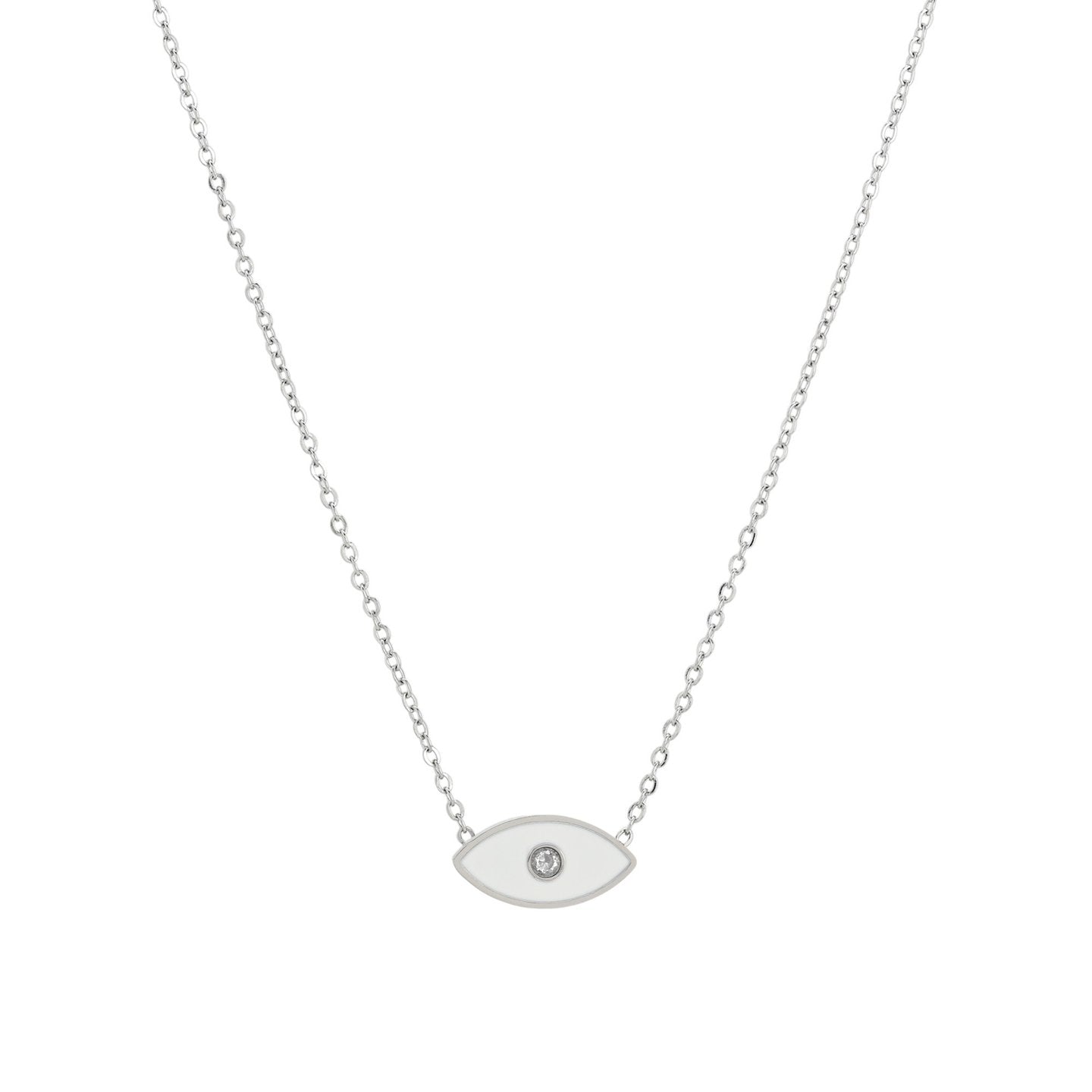 Collier en acier œil blanche