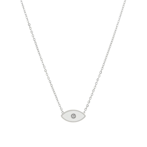 Collier en acier œil blanche