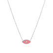 Collier en acier œil rose