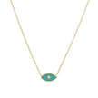 Collier en acier œil vert