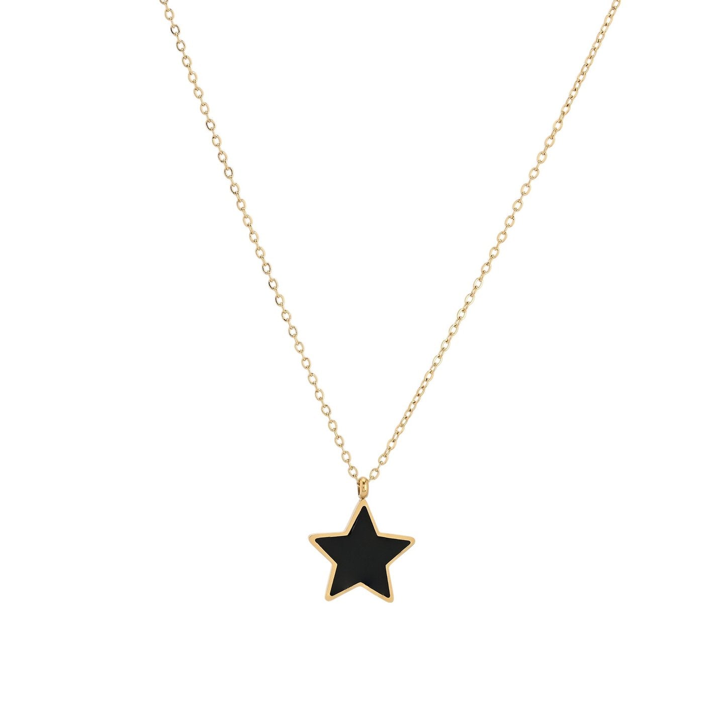 Collier en acier étoile noir