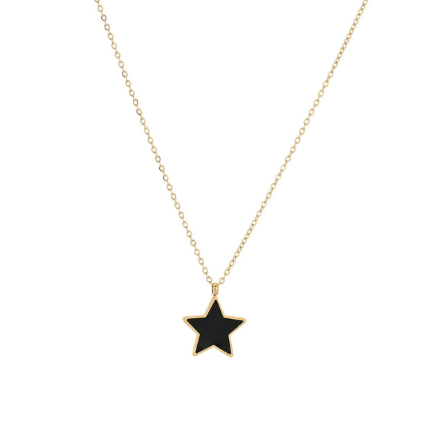Collier en acier étoile noir
