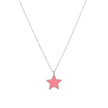 Collier en acier étoile rose
