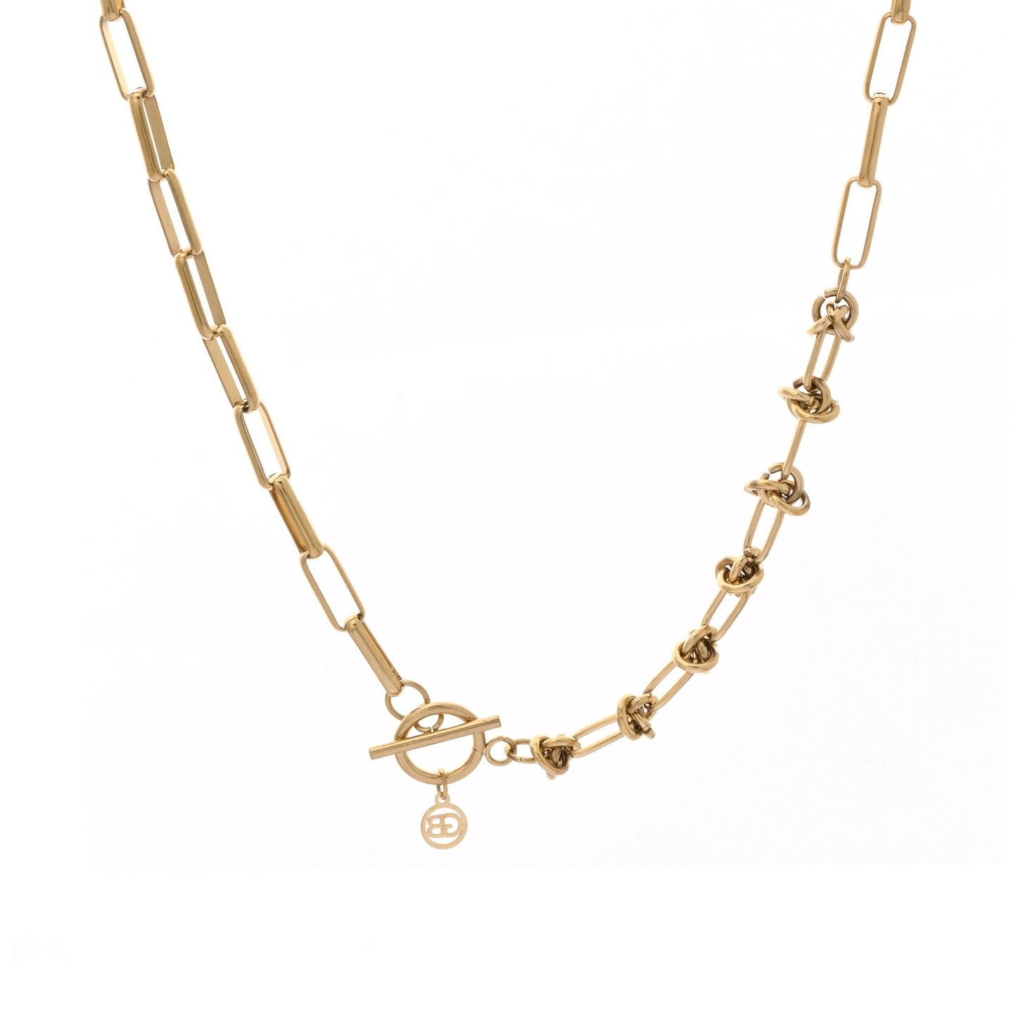 Collier en acier épais avec noeud