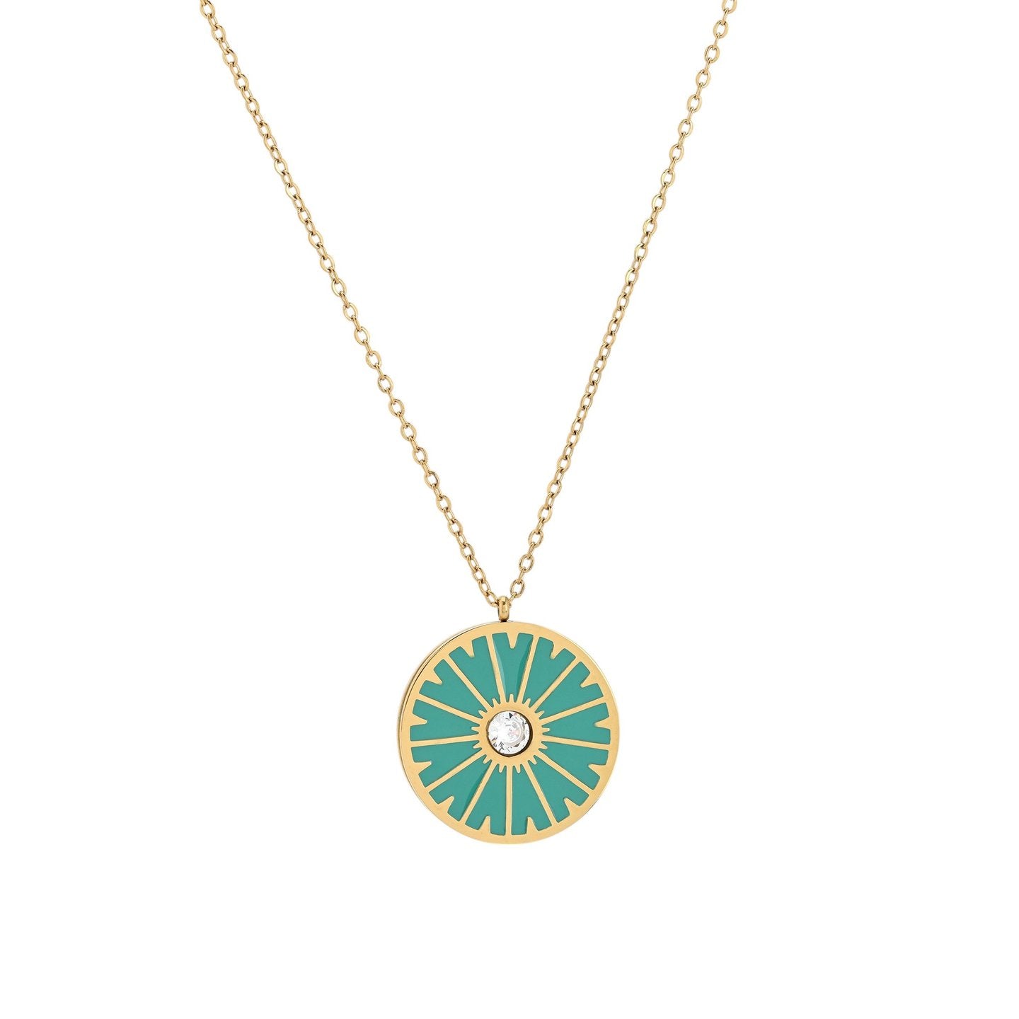Collier en acier roue vert