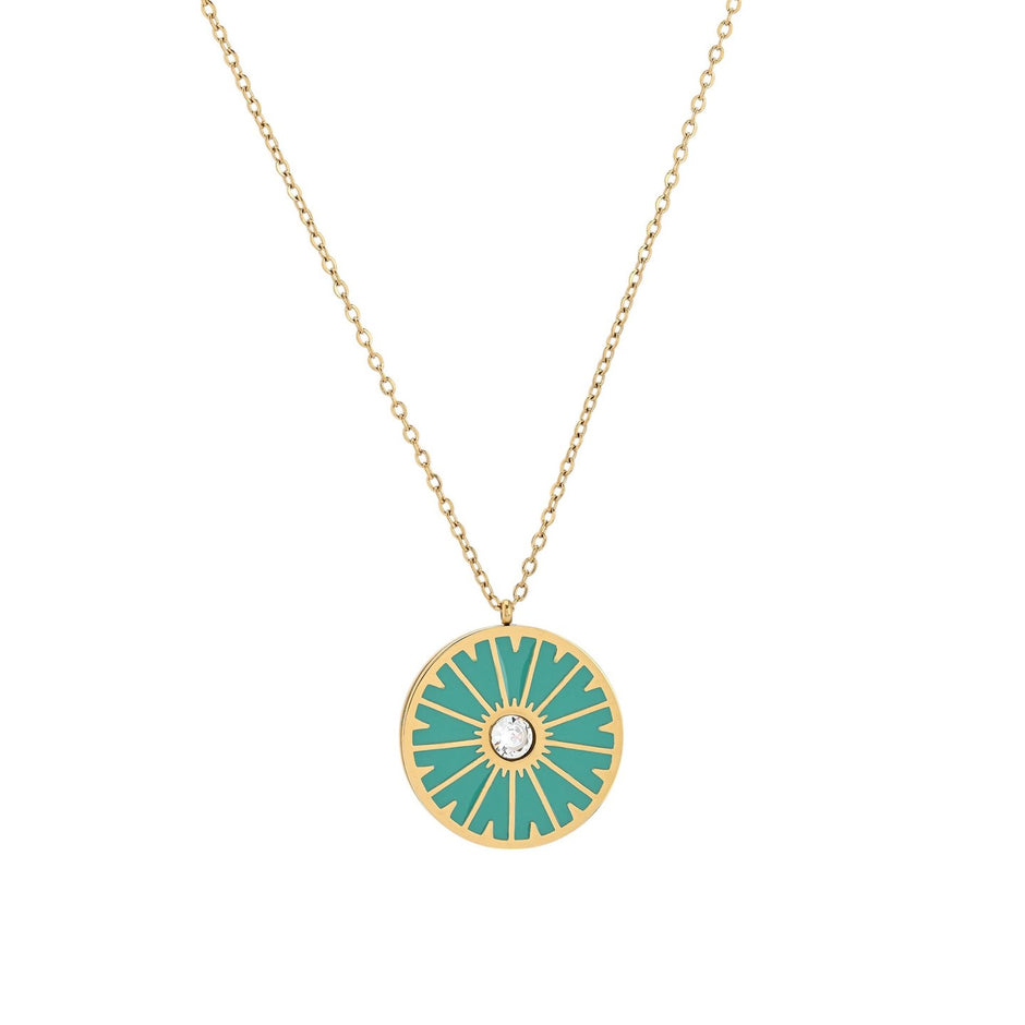 Collier en acier roue vert