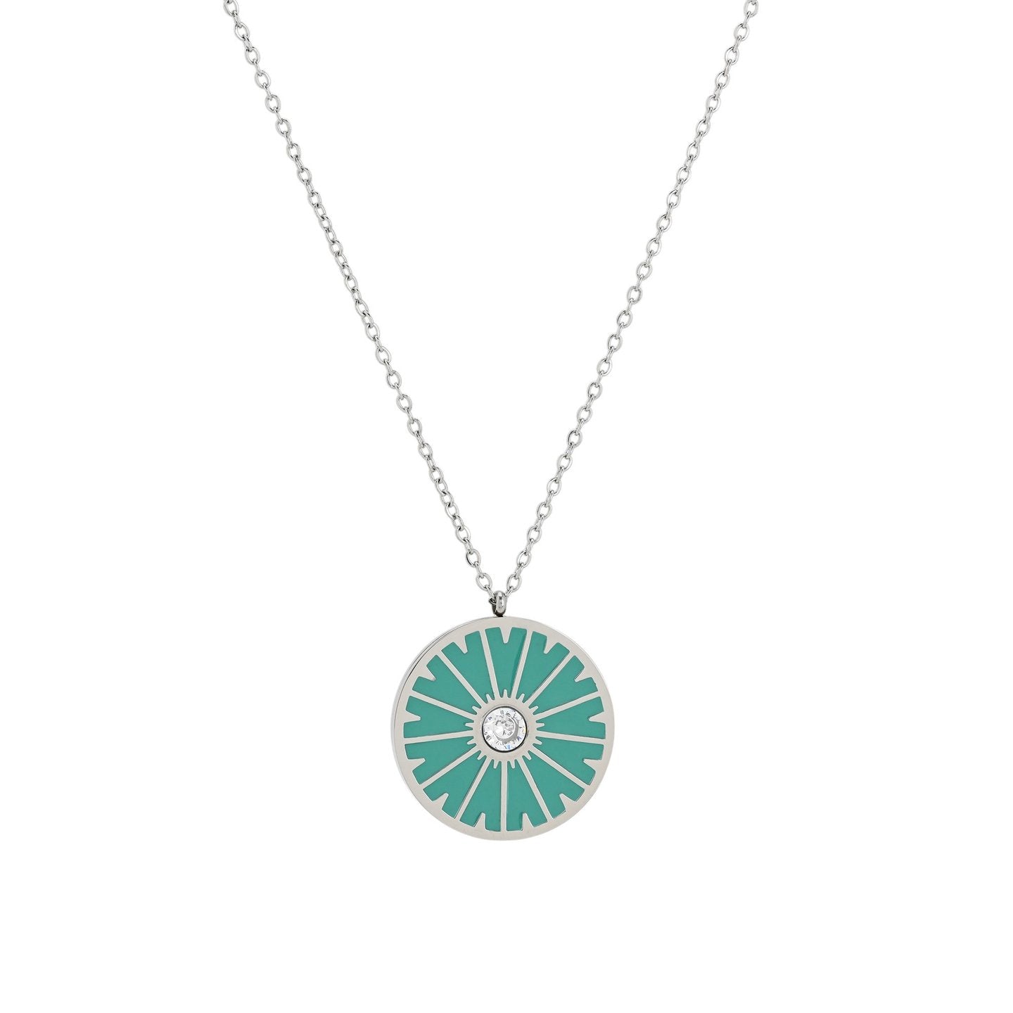 Collier en acier roue vert