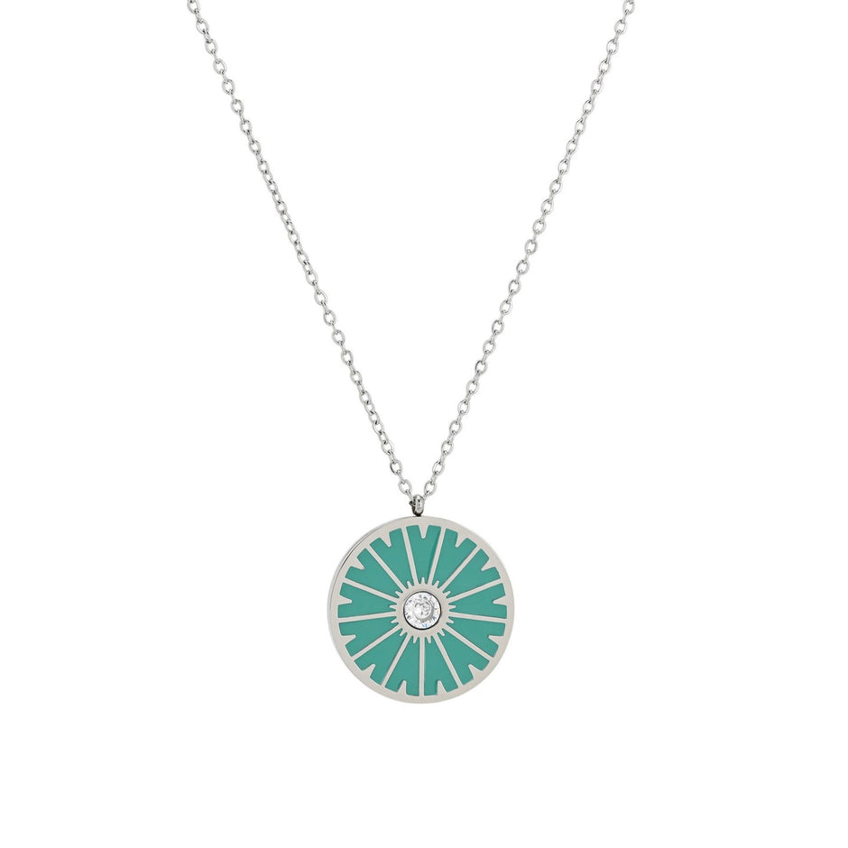 Collier en acier roue vert