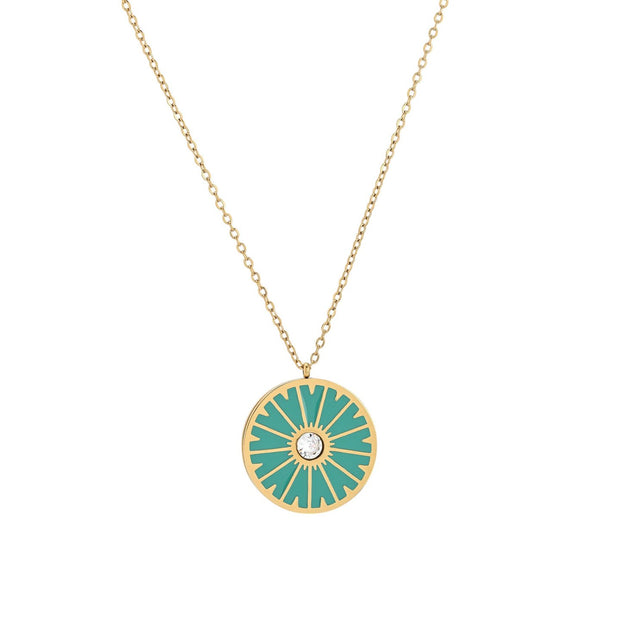 Collier en acier roue vert
