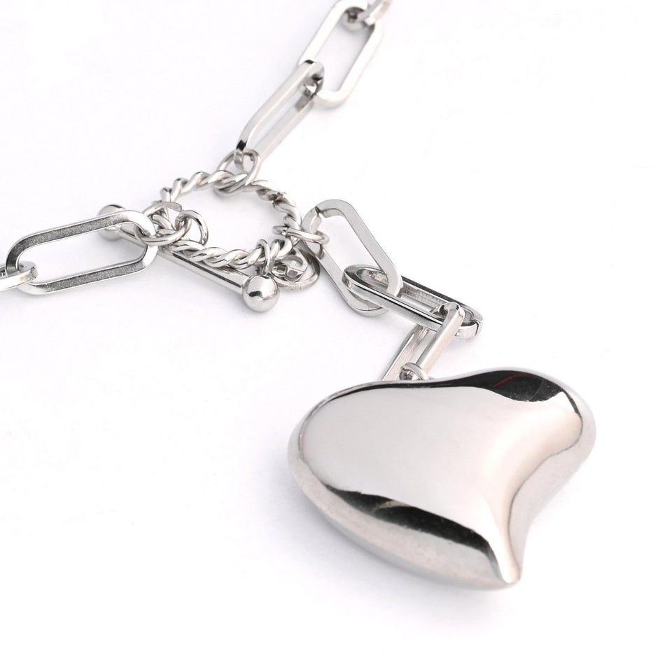 Collier en acier cœur plein